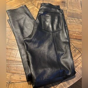 Hugo Buscati Shiny Black Leather Trousers